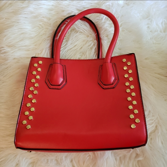 Fashion Nova Handbags - Red and Gold Handbag With Strap And Zipper
